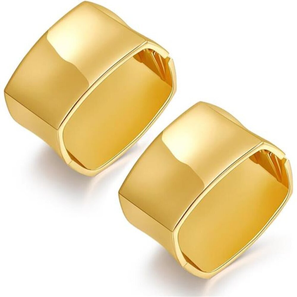 Bold Wide Gold Cuff Bracelet for Women – Statement Chunky, Durable Gold plate